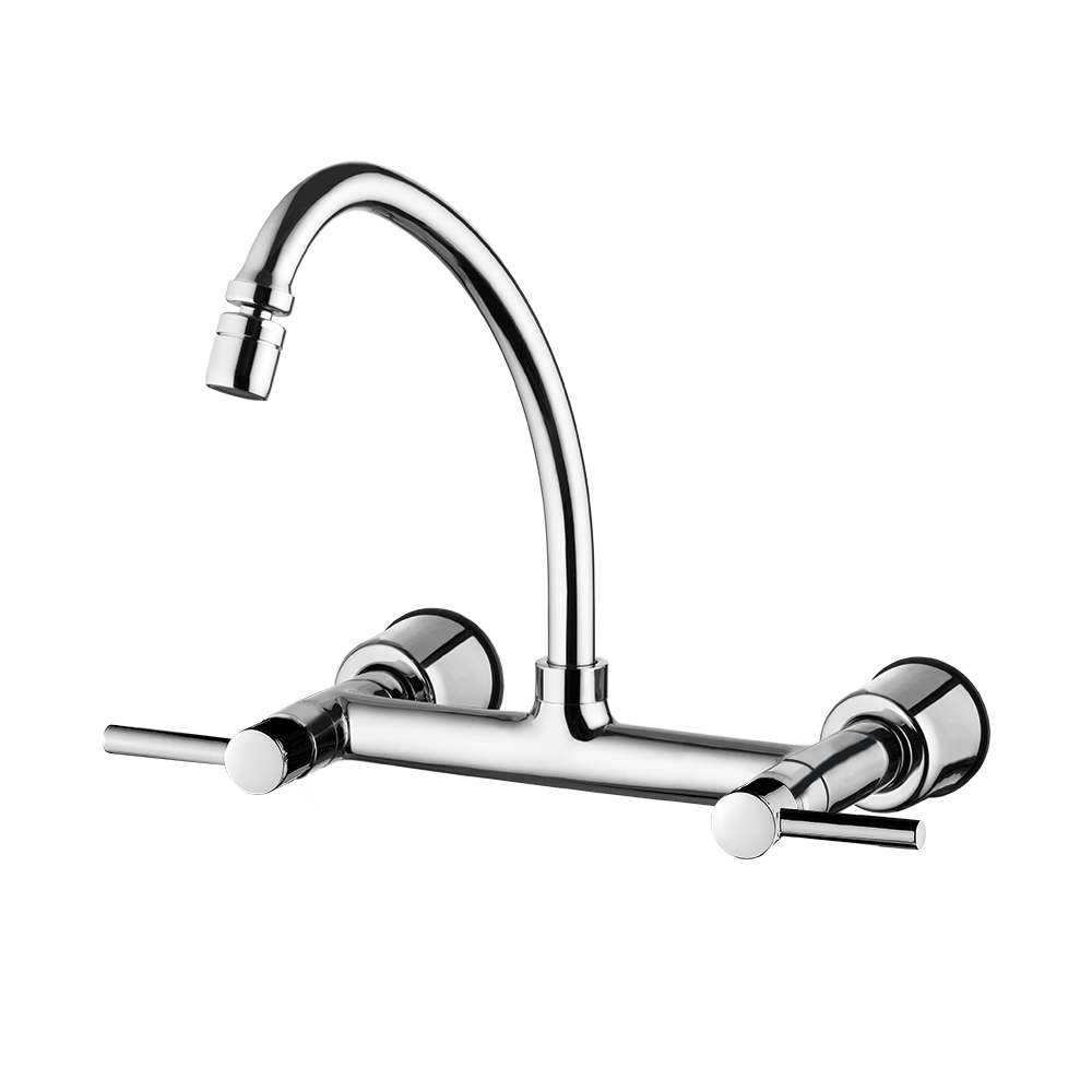 Kitchen wall mount mixer faucet - Movable spout