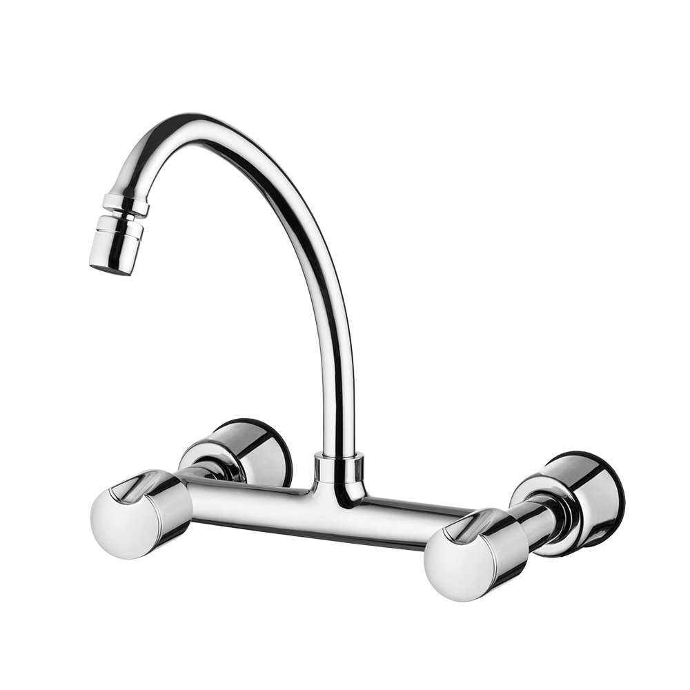 Kitchen wall mount mixer faucet - Movable spout