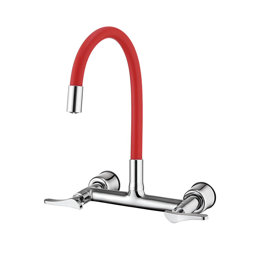 Kitchen wall mount mixer faucet - Movable spout