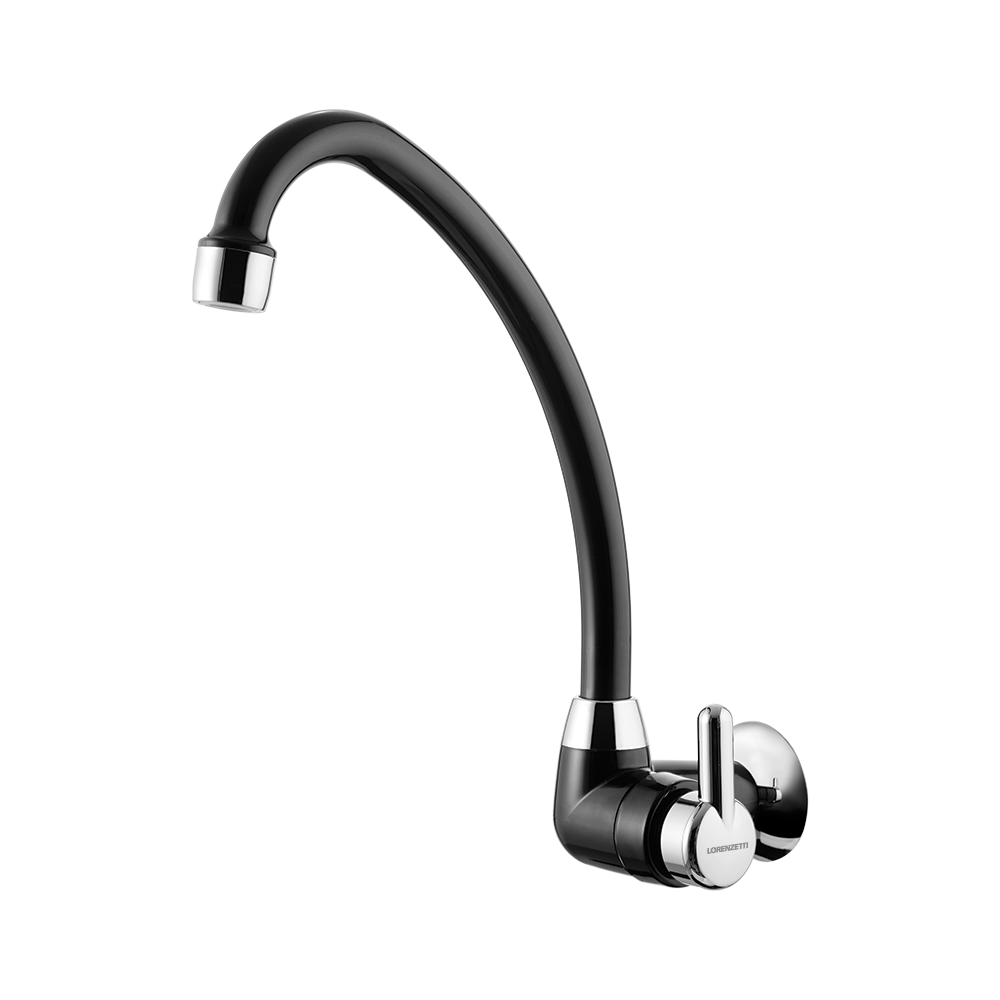 Torneira Cozinha Parede C/Tub Flex 1168Dp Duo Preto Japi - Home